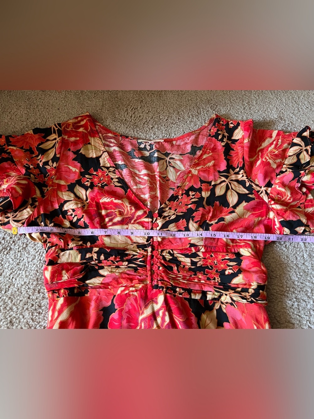Anthropologie Abel The Label Vivid Dreams Boho Bright Floral Maxi Dress Sz M - Picture 9 of 14